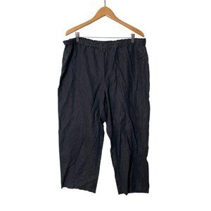 Eileen Fisher Organic Linen Wide Leg Pull On Crop Pants XL  0234